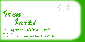 iren karpi business card